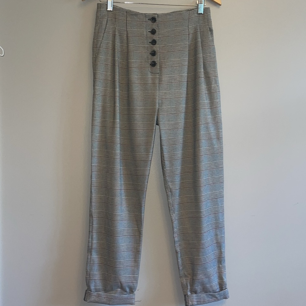 TOP SHOP | Glen Plaid Cuffed Trousers - sz 6